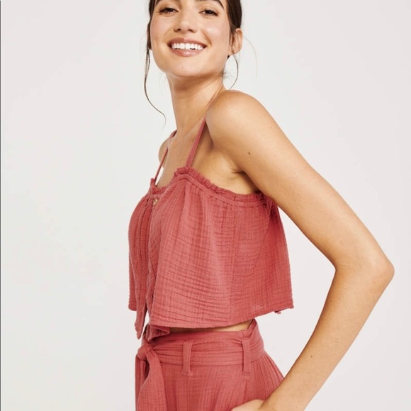 Abercrombie  button front cami crop top - Picture 4 of 7